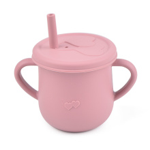 Силиконовая чашка для питья ребенка, не проливая, Силиконовая чашка для воды, чашка для малыша с трубочками